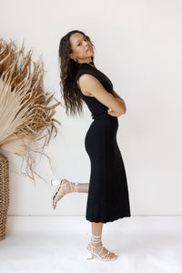 mode, malani ribbed slit dress