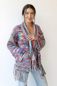 mode, cardi of many colors