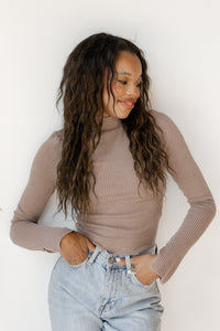 mode, maren mock neck crop top