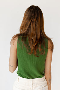 mode, turtleneck knit sleeveless top