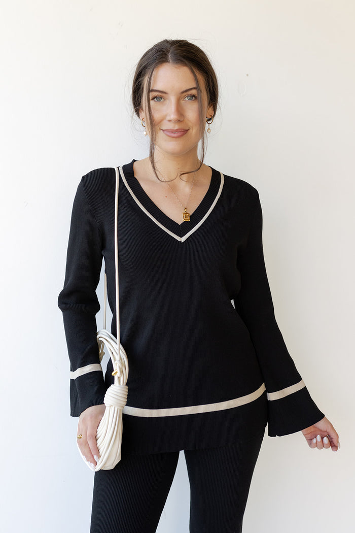 mode, nora color block sweater tunic