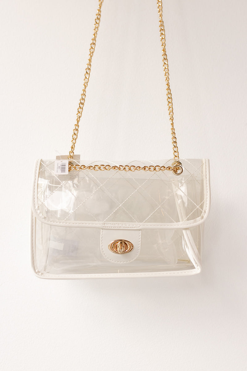mode, quilted clear bag