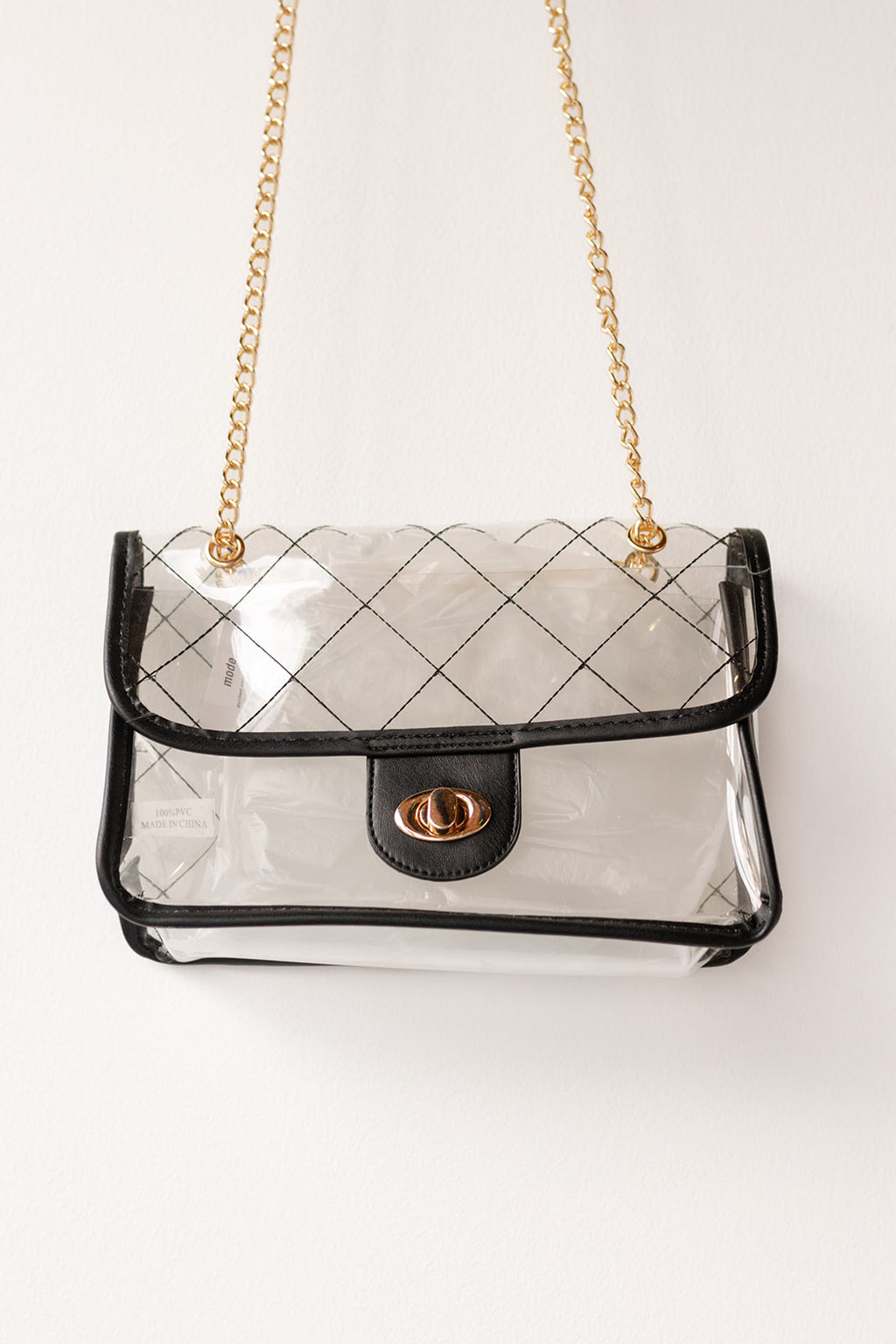 quilted clear bag