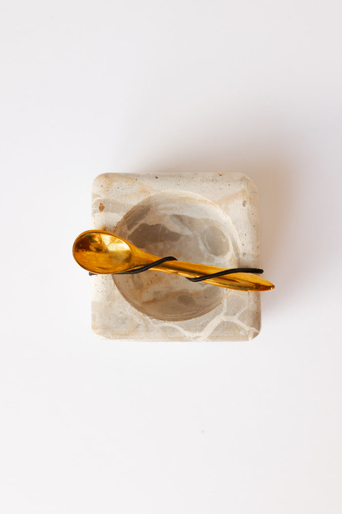 mode, pinch pot set w/ brass spoons