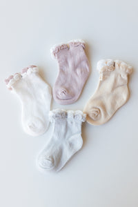 mode, scalloped baby socks