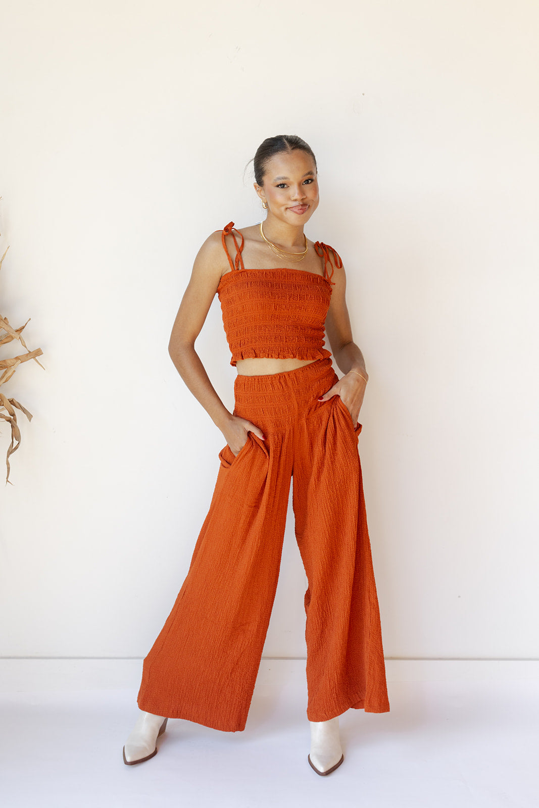 mode, fala woven pant