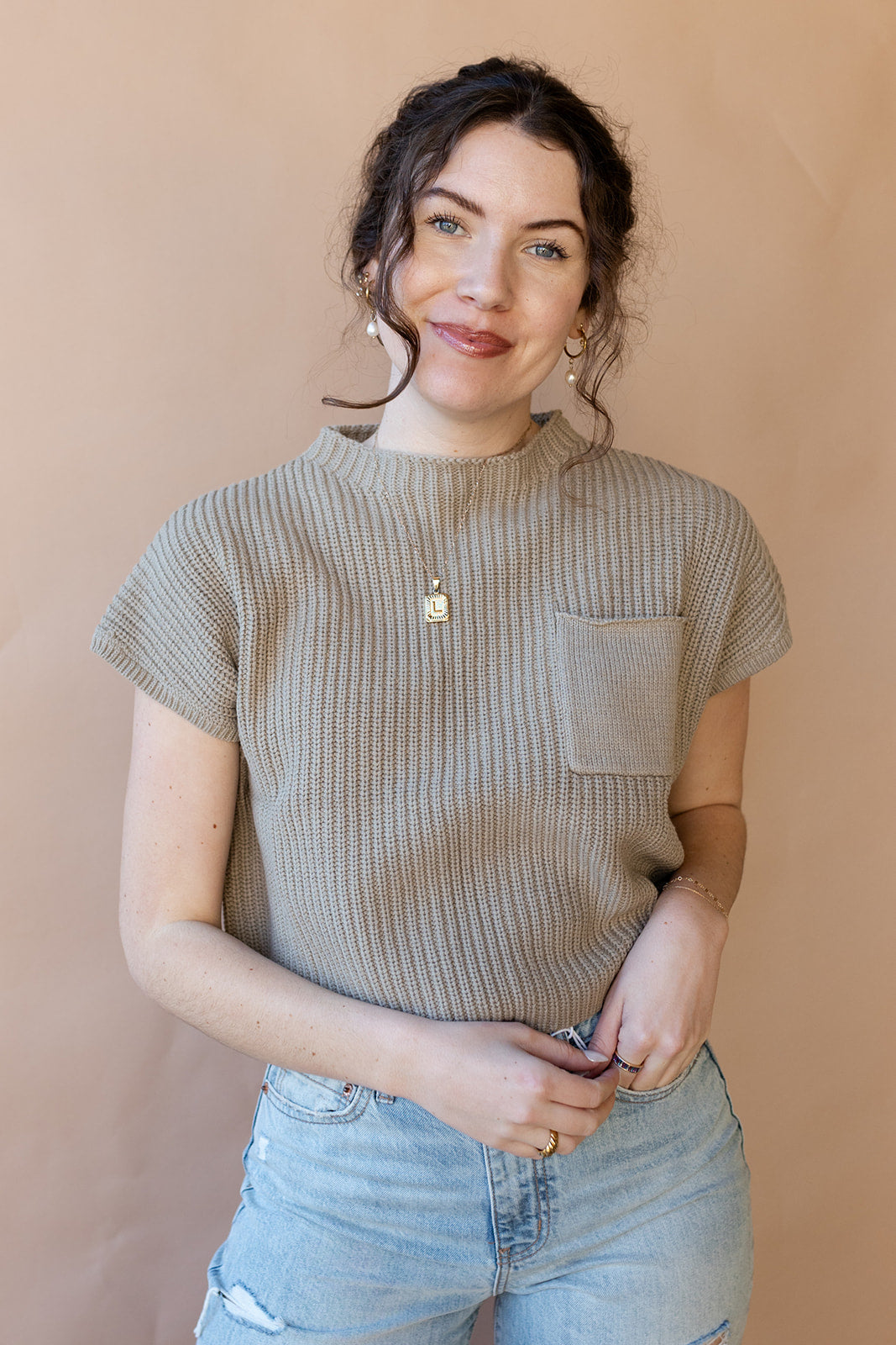 mode, quinn knit sweater top
