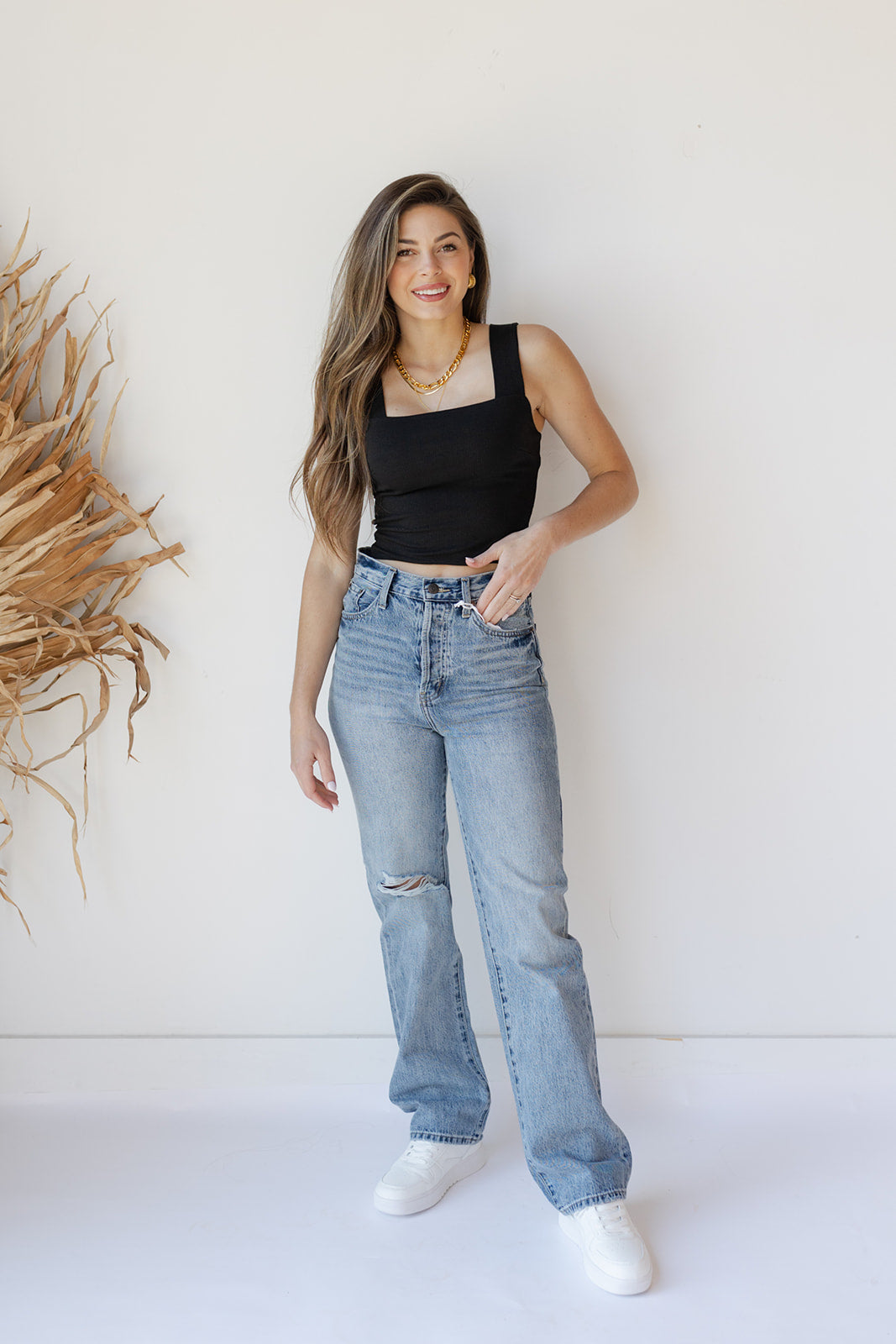 mode, Ellie ribbed square neck tank