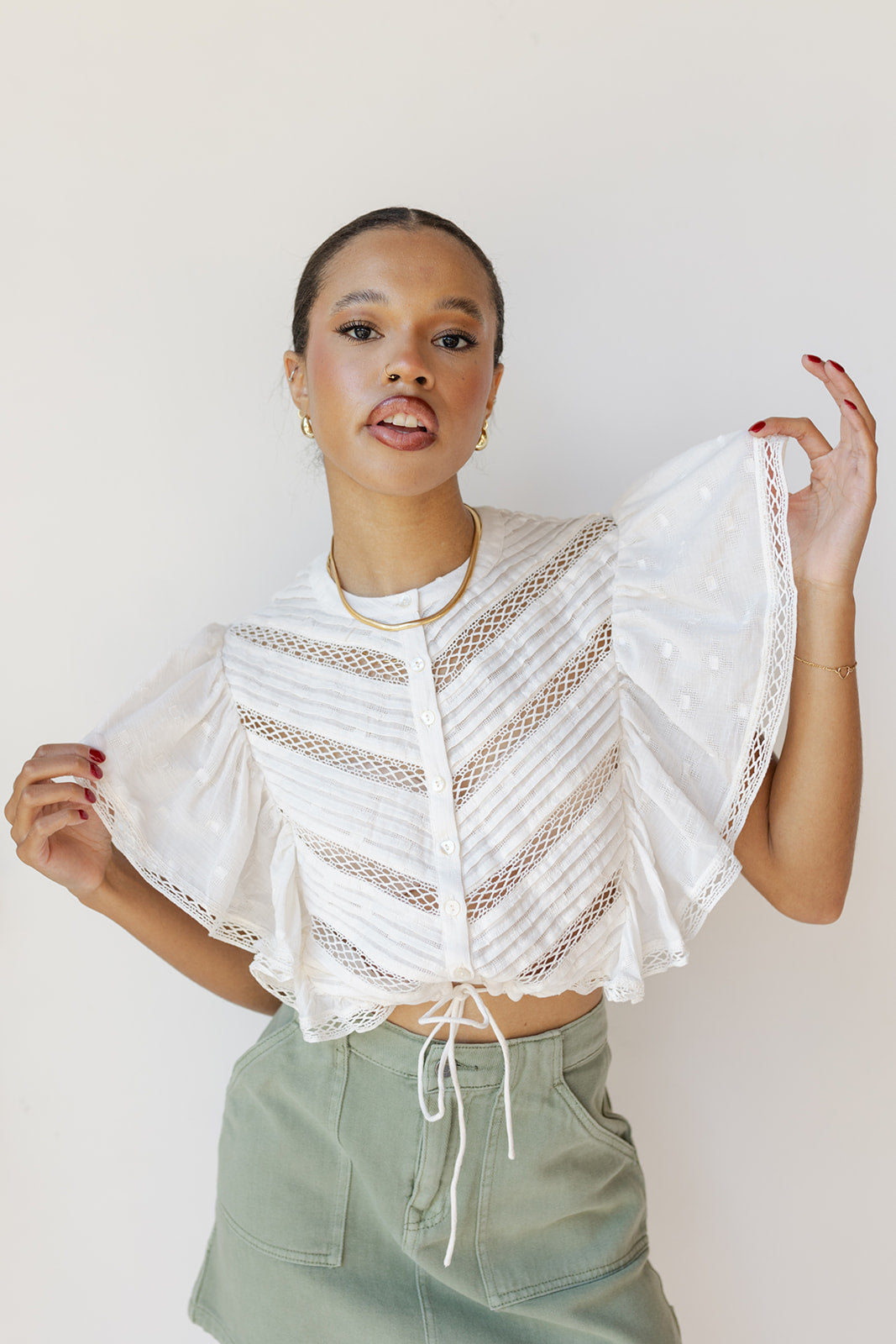 mode, colton woven top