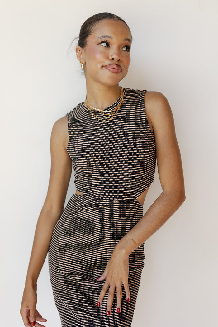 mode, sunshine eyes knit tank dress