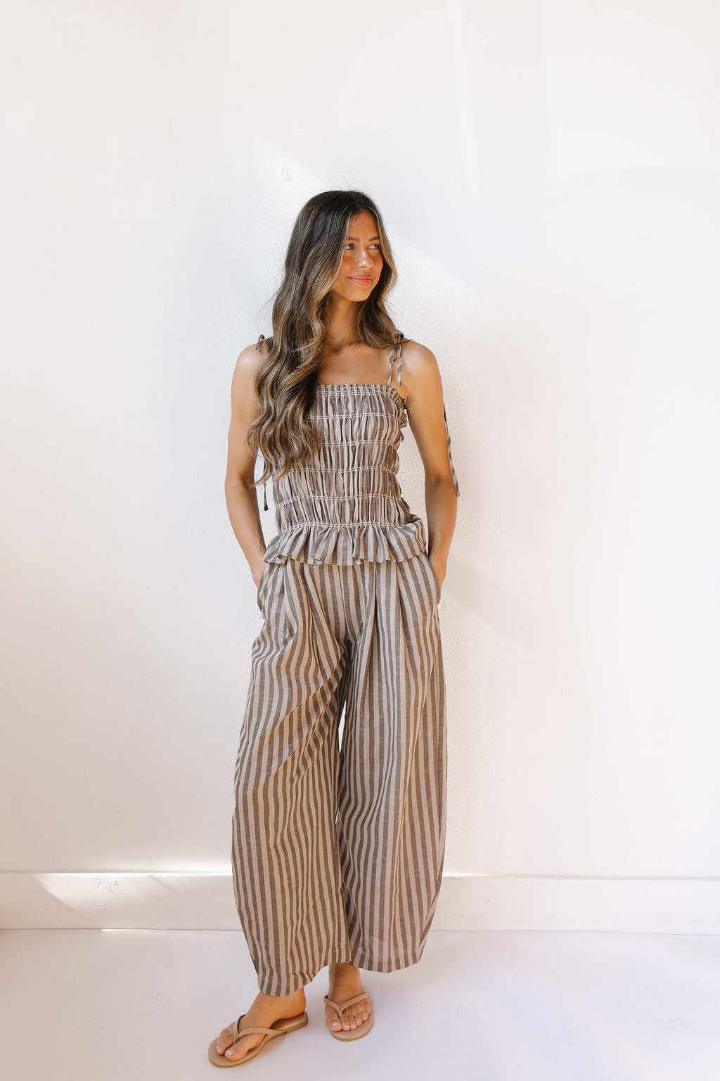 jaylee ruffled wide leg jumpsuit