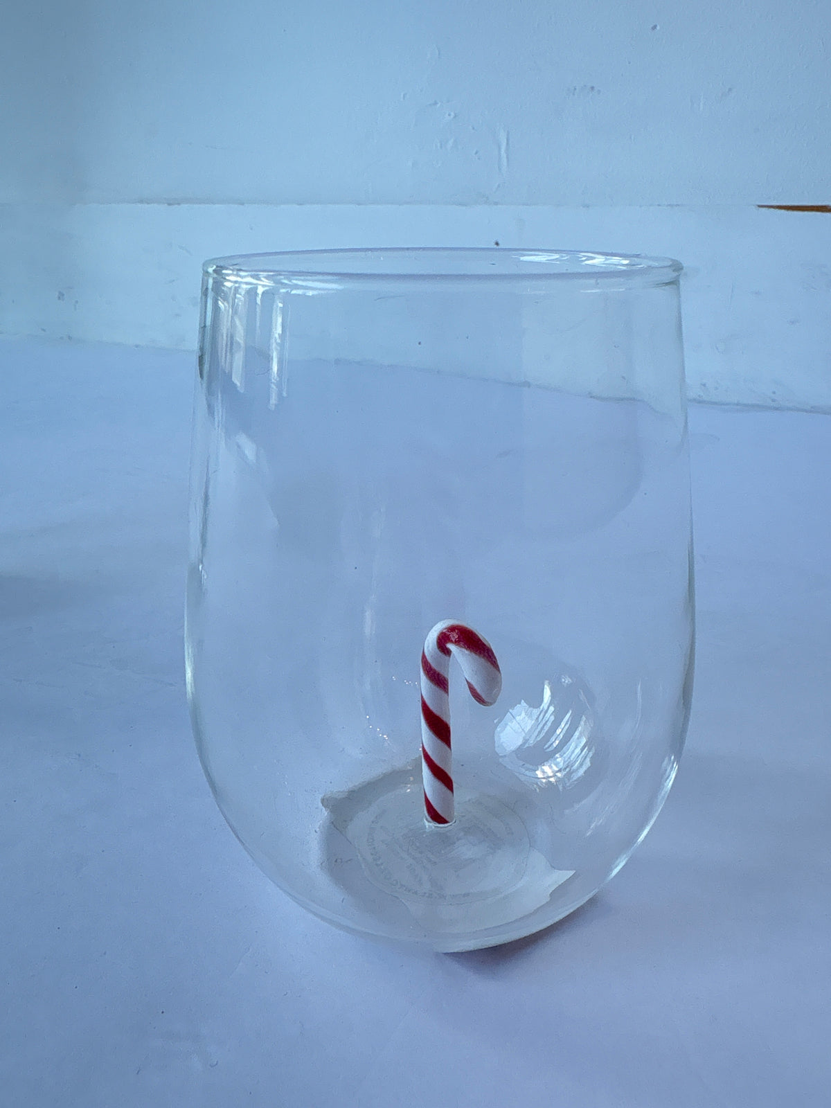 20oz figurine glass - candy cane