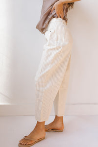 paula pinstriped barrel pants