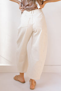 paula pinstriped barrel pants