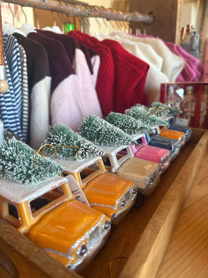 jeep w/sisal tree ornament