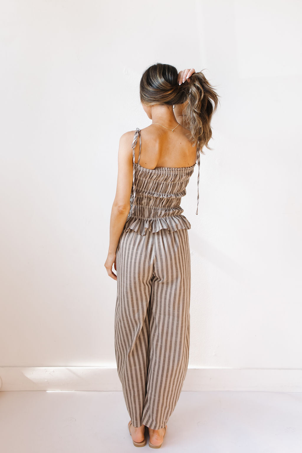 jaylee ruffled wide leg jumpsuit