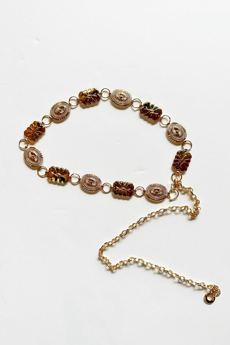 western style belt, gold