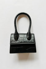 small crocodile bag, black