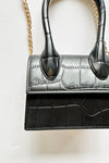 small crocodile bag, black