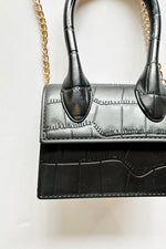 small crocodile bag, black