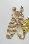 mode, striped ruffle jumpsuit