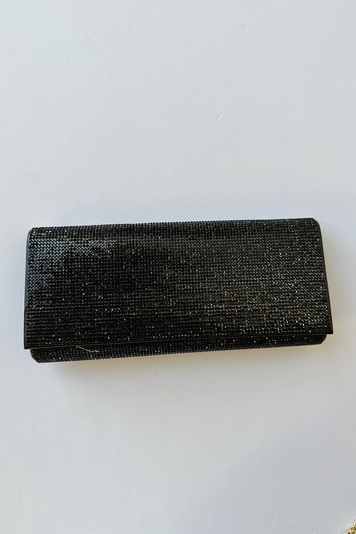 mode, rhinestone clutch, black