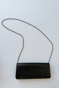 mode, rhinestone clutch, black