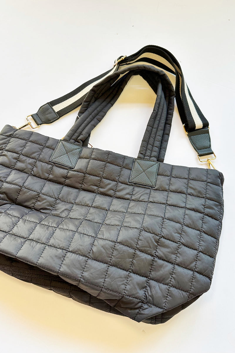 mode, ezra tote, black