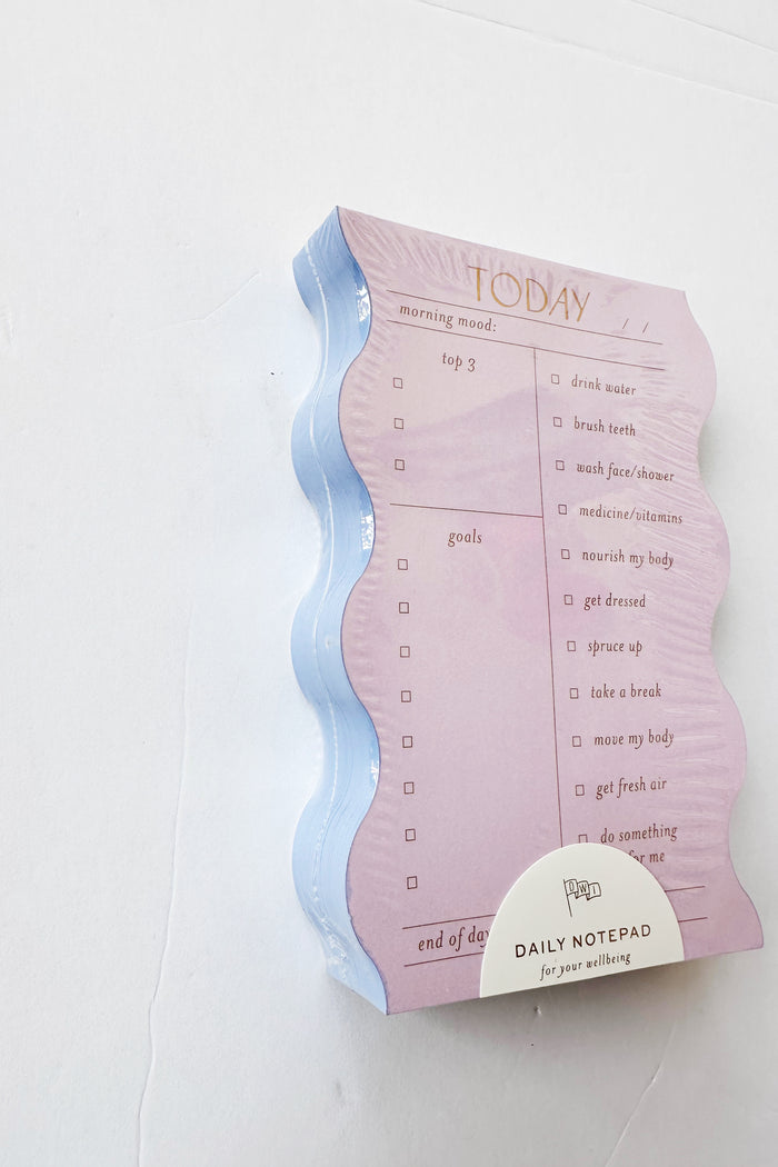 mode, wavy daily notepad, lilac