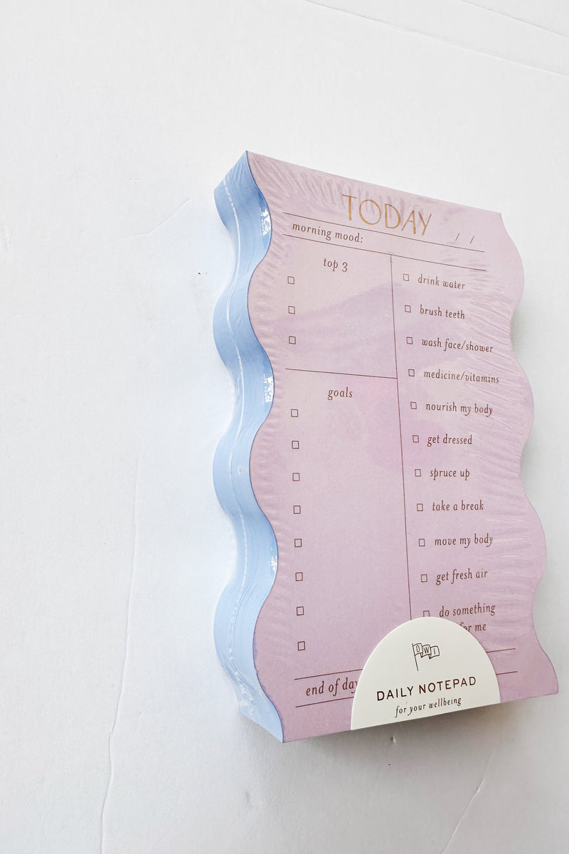 mode, wavy daily notepad, lilac