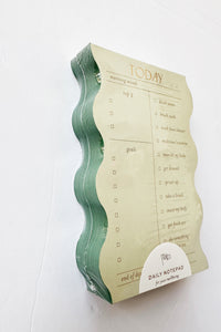 mode, wavy daily notepad, sage