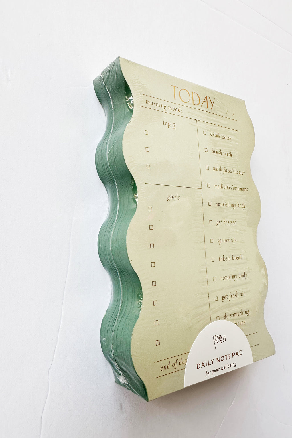 mode, wavy daily notepad, sage