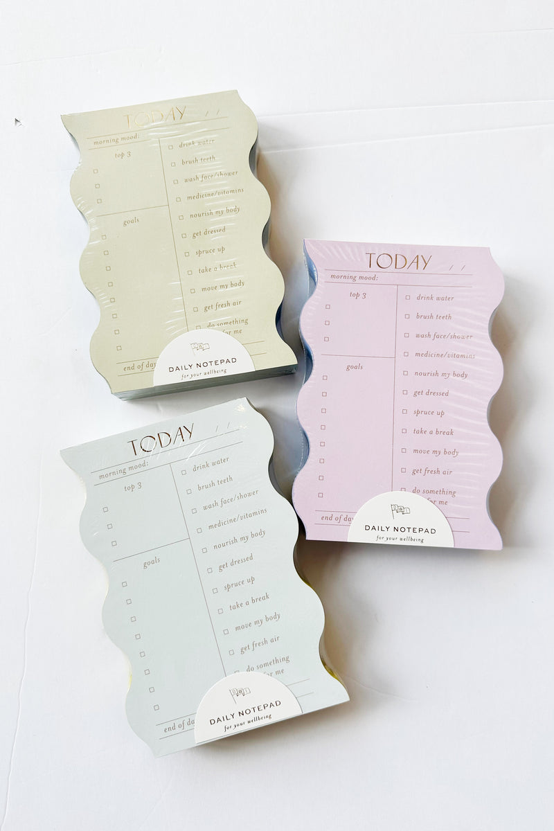 mode, wavy daily notepad, lilac