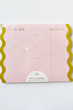 magnet meal planner, pink + chartreuse