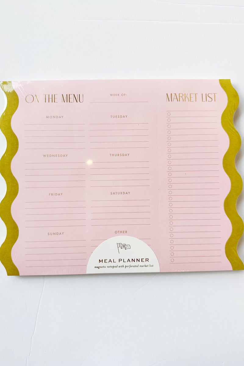 magnet meal planner, pink + chartreuse