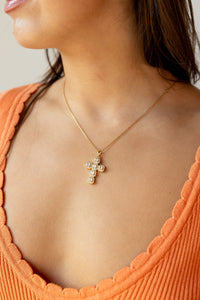 gold diamond cross necklace