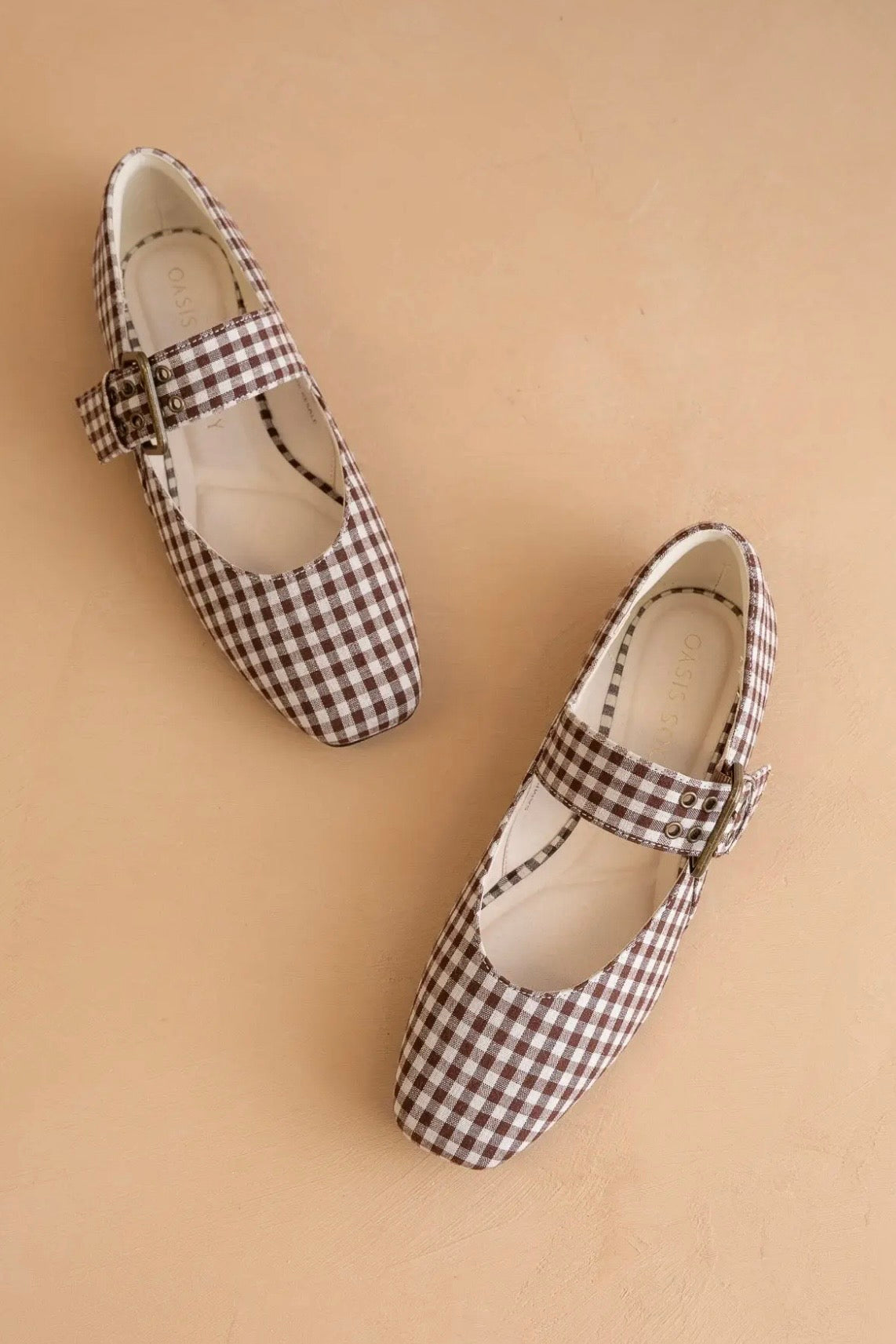 lauren gingham ballet flats
