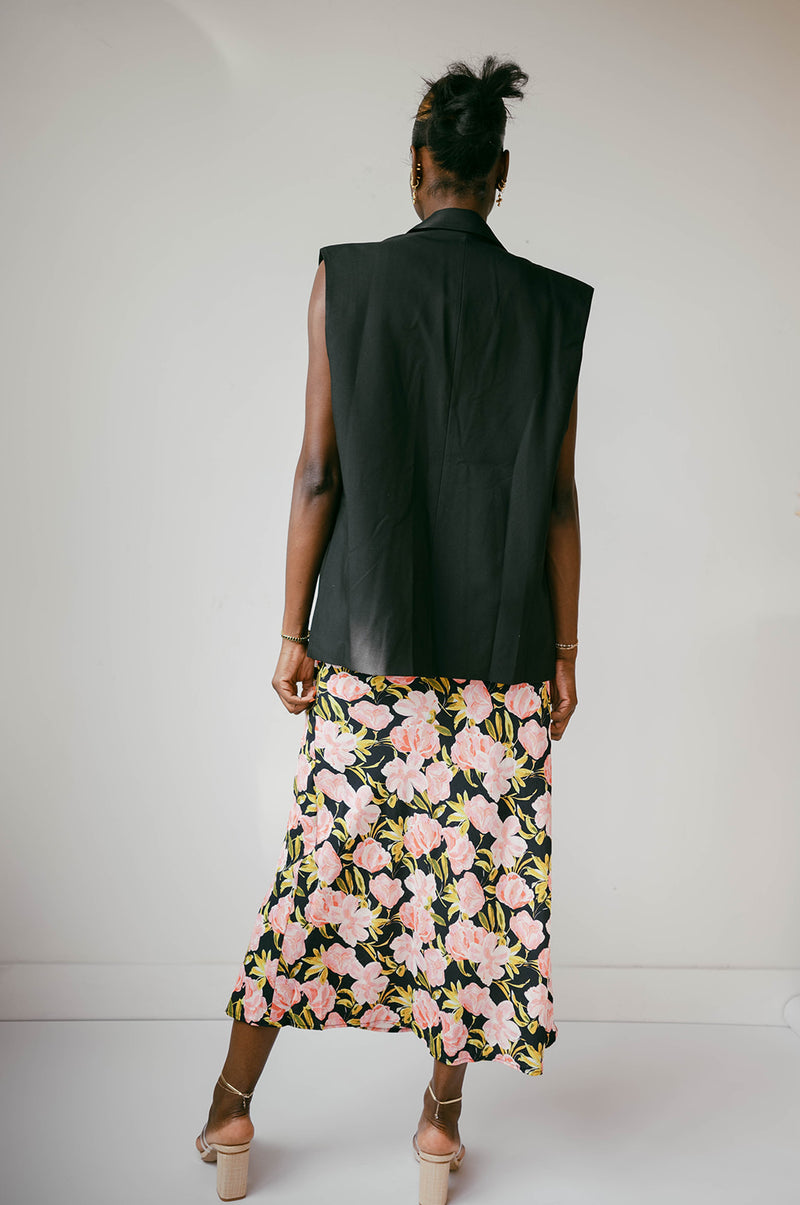 mode, pretty in pink maxi skirt