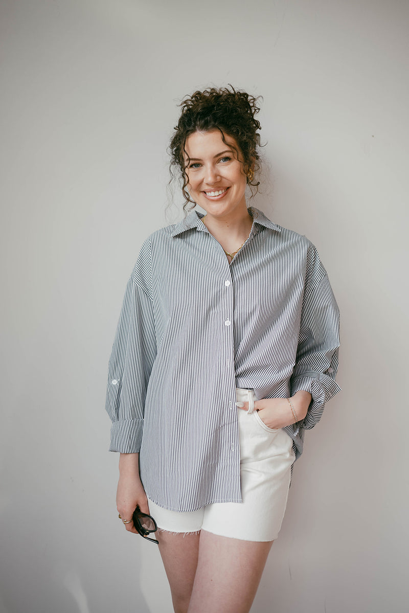 mode, classic oversized button down