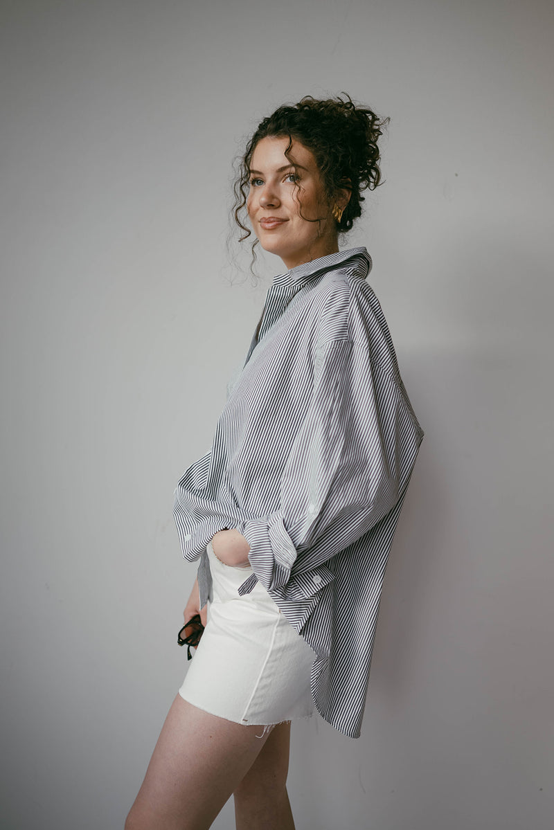 mode, classic oversized button down