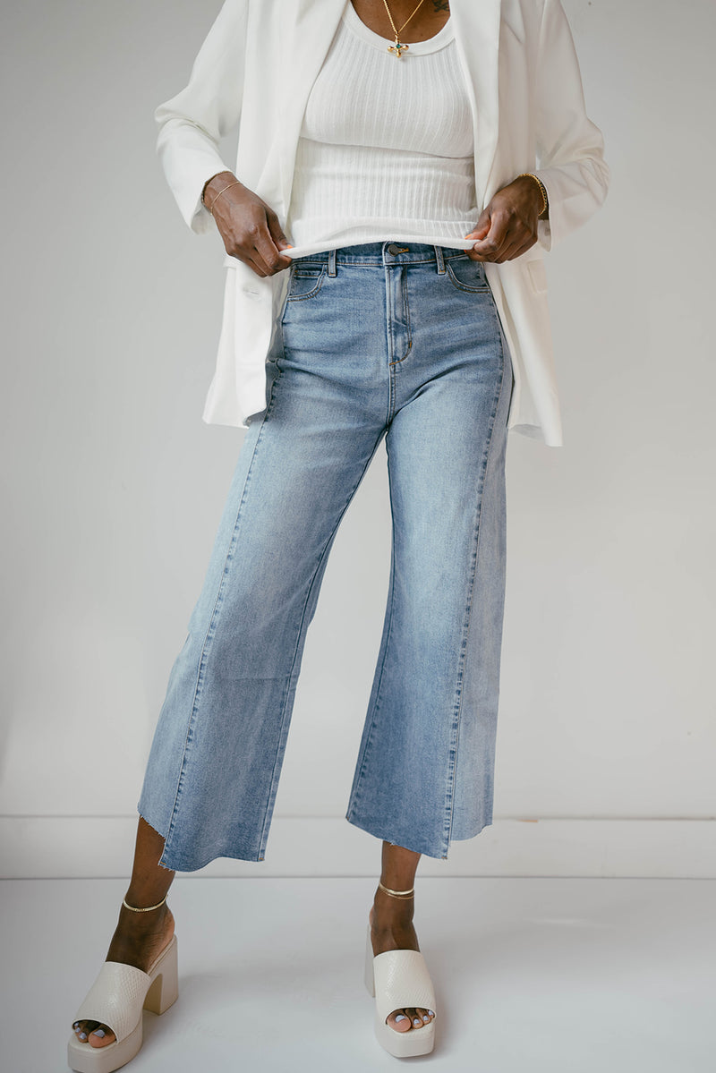 mode, gloria raw edge jeans