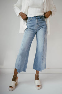 mode, gloria raw edge jeans