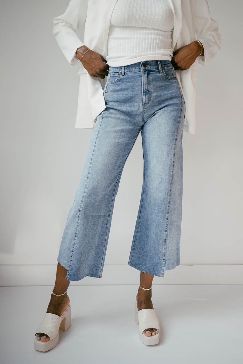 mode, gloria raw edge jeans