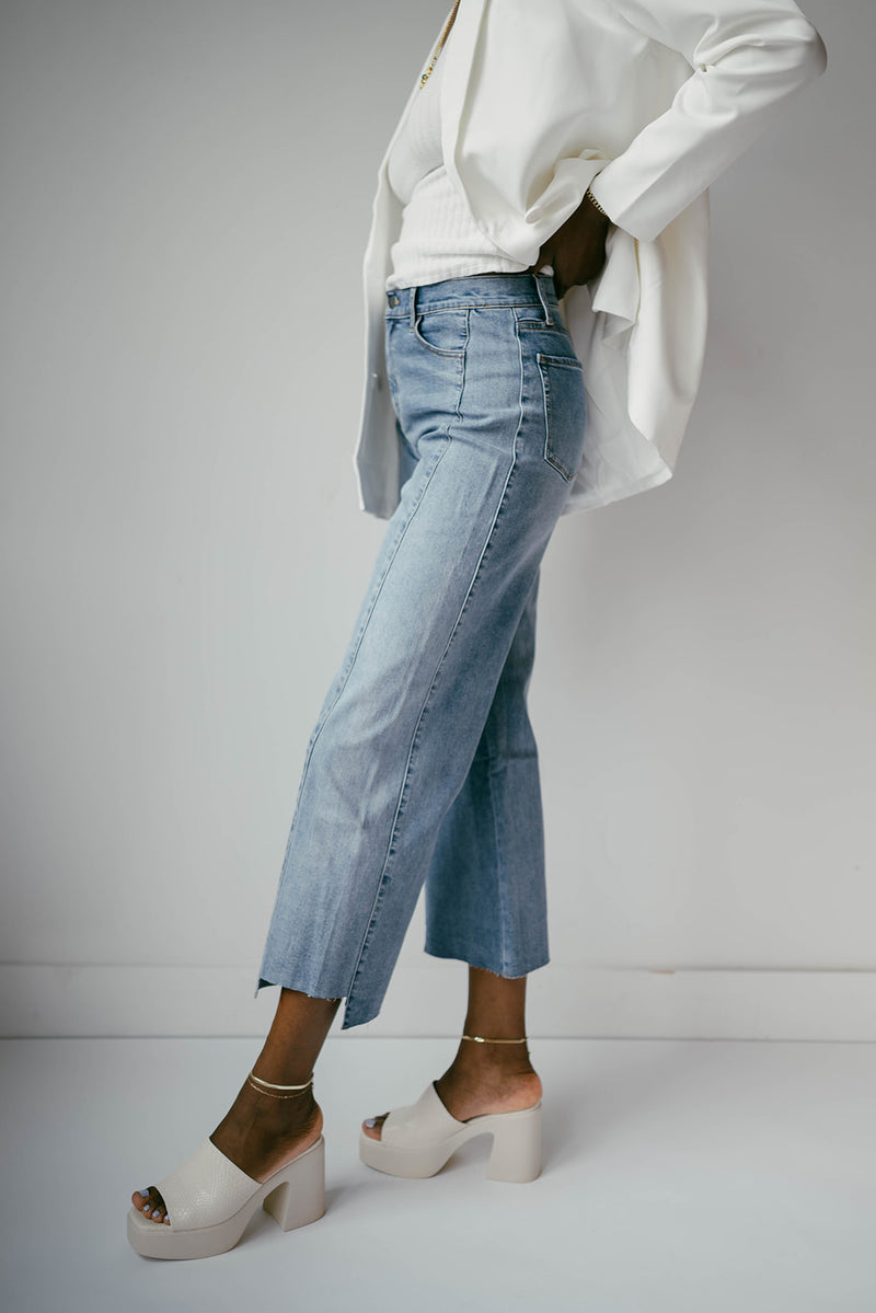 mode, gloria raw edge jeans