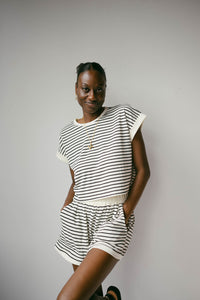 mode, emery stripe knit top