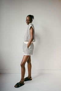 mode, emery stripe knit shorts
