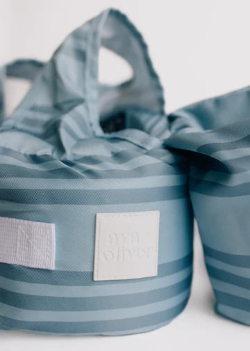swim float, blue stripe