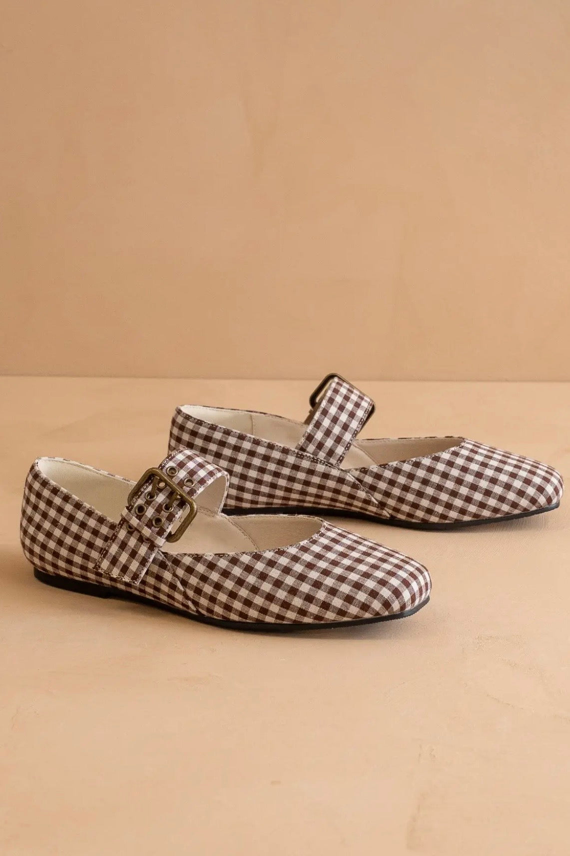 lauren gingham ballet flats