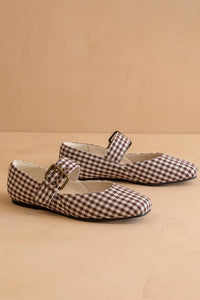 lauren gingham ballet flats