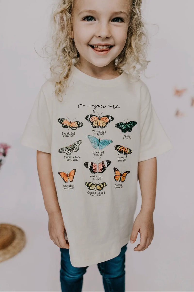 you are, butterfly affirmations tee